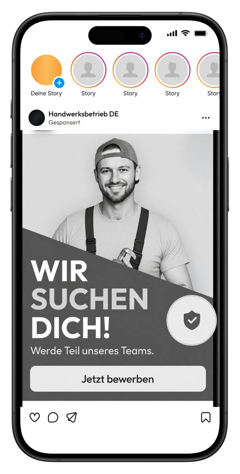 iPhone Mockup mit Stellenanzeige Social Recruiting